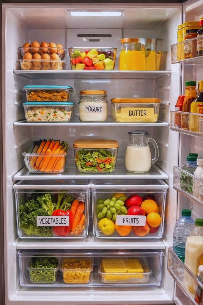 Organize the Refrigerator with Storage Bins